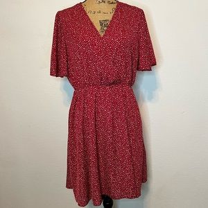 Polka Dot A line V-neck dress